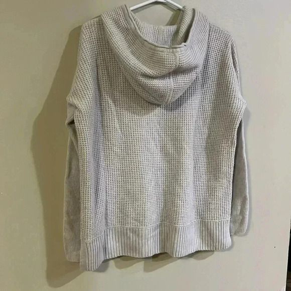 [M]Club Monaco WMN Cashmere Wool Blend Pull  Over Light Gray Hoodie Sweater - Picture 6 of 8